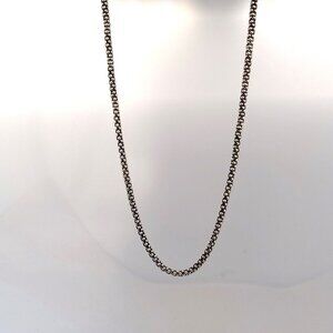 Estate 925 Sterling Silver Bead Necklace 16” Solid Italian Chain 6.2g
